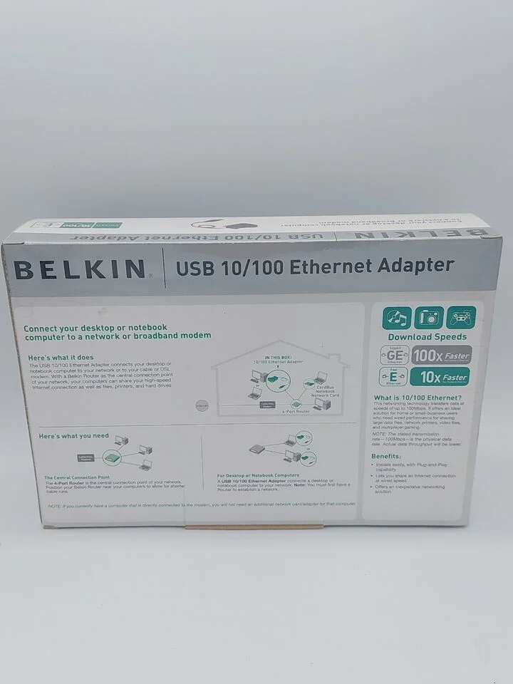 Belkin F5D5050 USB to 10/100 Ethernet Adaptor & CD. 4 Internet Notebook Computer - Image 4