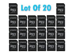 20 NEW Kingston microSD to SD SDHC SDXC Memory Card Adapter