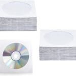100 Pack Premium White Paper CD DVD Sleeves Envelope with Window Cut Out Flap
