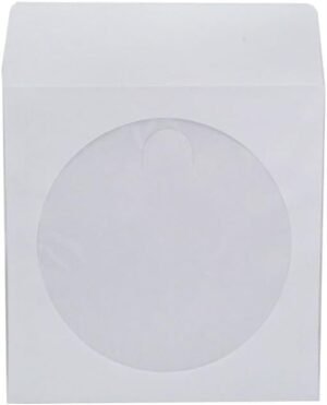 100 Pack Premium White Paper CD DVD Sleeves Envelope with Window Cut Out Flap - Image 4
