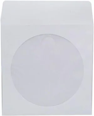100 Pack Premium White Paper CD DVD Sleeves Envelope with Window Cut Out Flap - Image 4
