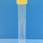 25 Clear Plastic Test Tube Vials Yellow Screw on Top 13ml 121°C To -196°C 2480TG