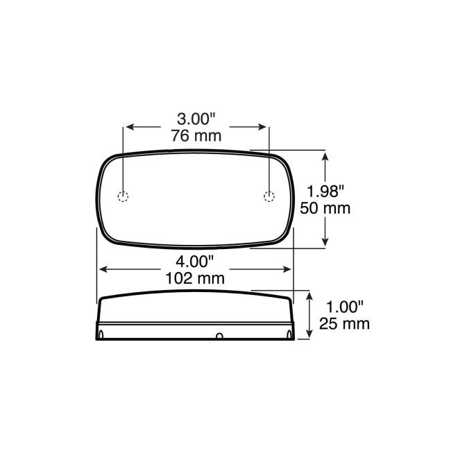 Peterson V108WA Incandescent P2, Clearance/Side Marker Light 4.07"X2.04", Amber - Image 4