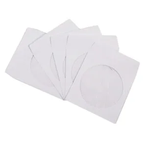 100 Pack Premium White Paper CD DVD Sleeves Envelope with Window Cut Out Flap - Image 2