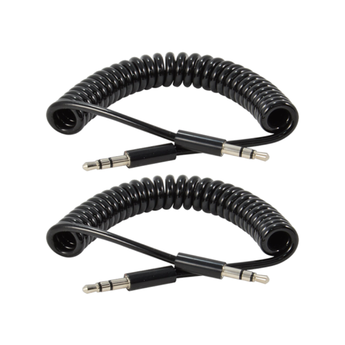 2 neo-Style 6 ft. Coiled Aux Audio-Cable 3.5mm - Play Music from Devices