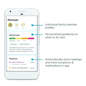 Kinsa Quick Care Bluetooth Smart Oral Thermometer for Fever - Image 3