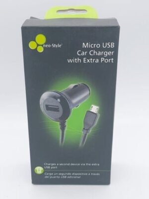 2 NEW Neo-Style Universal Micro USB Car Charger With Extra USB Port (5V - 2A) - Image 2