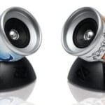 Boosted Tin Can Computer / Cell Phone Retro Stylish Speaker Set - 6 1/2"