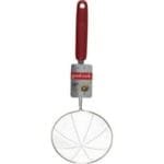GoodCook 5.5" Stainless Steel Spider Wok Skimmer and Strainer, Silver/Red