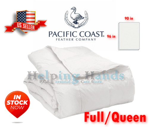 Pacific Coast Gray Duck Down 230TC White Hotel Luxury Lightweight Blanket - Full