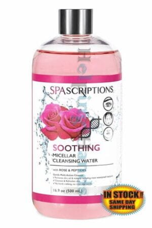 Spascriptions Soothing Micellar Cleansing Water Rose & Peptides - Removes Makeup - 16.9 oz