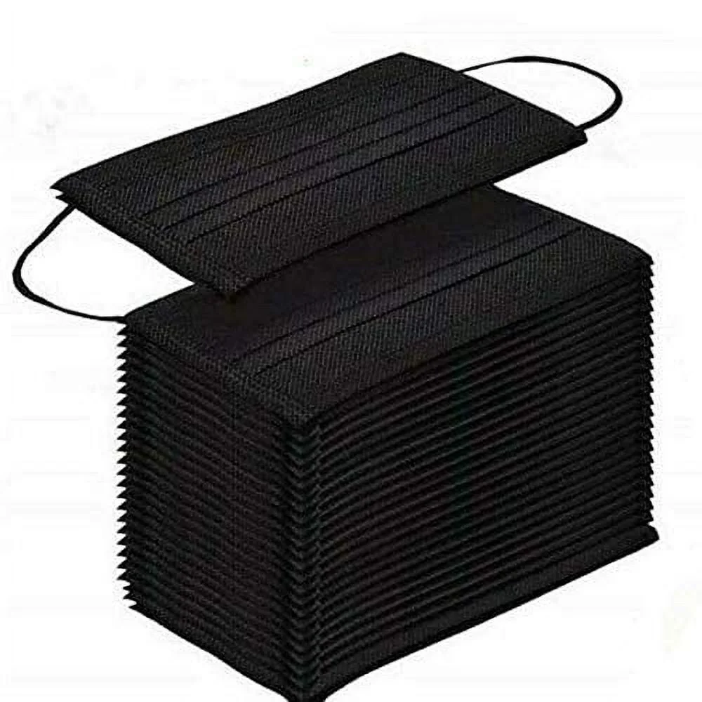 NEW Disposable BLACK Face Mouth Mask 3-Ply Ear Loop 50 PCS - Image 5
