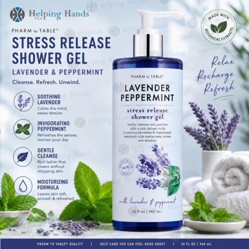 Pharm to Table Stress Release/Lavender & Peppermint Shower Gel Body Wash 32oz