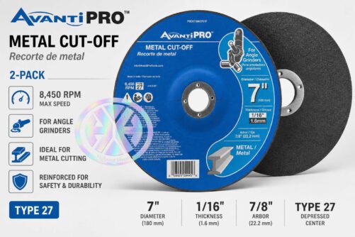 2 NEW AVANTI PRO 8450 RPM 7/8 Arbor 7" ABRASIVE CUT OFF DISC METAL. Type 27 1/16