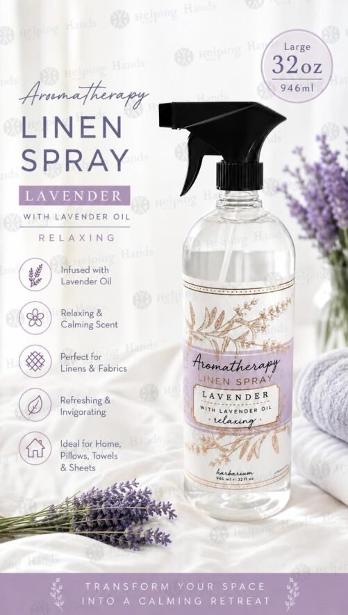 Large Aromatherapy Linen Spray Lavender With Lavender Oil Relaxing 32oz