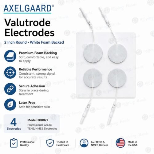 4 Axelgaard Valutrode 2 inch Round White Foam Backed Electrodes 300027
