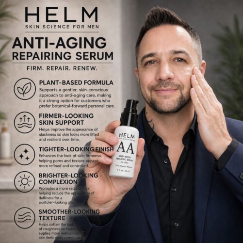 Anti-Aging Serum Firmer Tighter Brighter Smoother Skin Helm Skin Science for Men