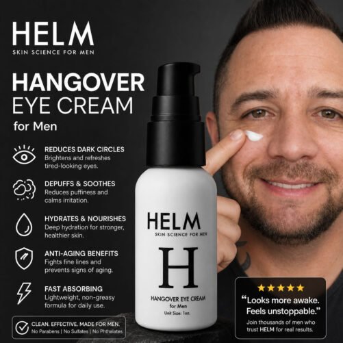 Hangover Eye Cream - Stem Cells Algae's & Peptides Helm Skin Science for Men 1oz