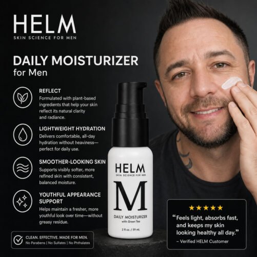 Daily Moisturizer Plant-Based Hydrating & Smoothing - Helm Skin Science for Men