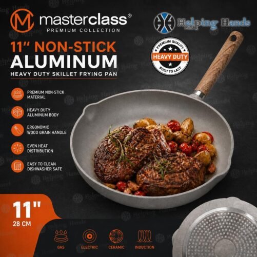 Masterclass Premium Cookware 11" Heavy Duty Skillet Frying Pan Non-Stick - Beige