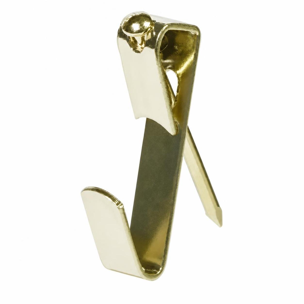 8 Hillman Heavy Duty 122308 Brass 20 lbs. Capacity Deluxe Picture Hanger Hooks - Image 2