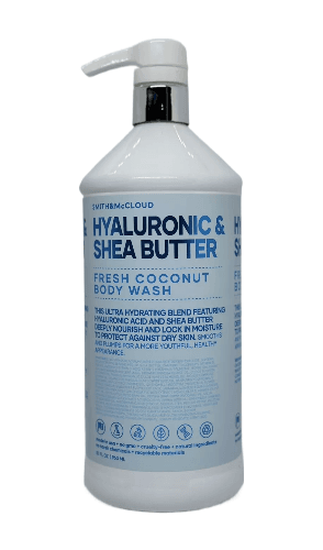 Smith & McCloud Hyaluronic Acid Shea Butter Coconut Pure Natural Body Wash 32oz