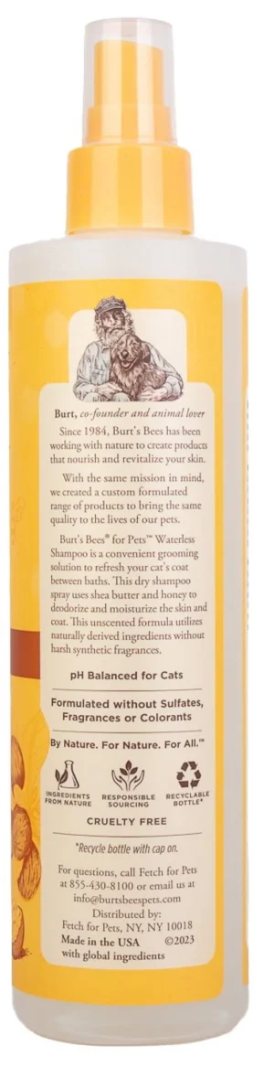 Burt's Bees Natural Cat Care Waterless Dry Shampoo with Shea Butter & Honey for Cats 10oz - Image 3