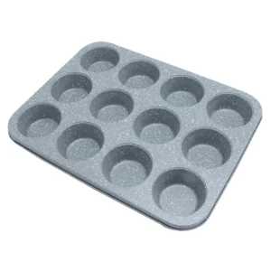 David Burke Kitchen Commerical Weight 12 Cup Muffin Pan 2.75 x 1.25 Gray - Image 2