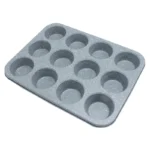 David Burke Kitchen Commerical Weight 12 Cup Muffin Pan 2.75 x 1.25 Gray