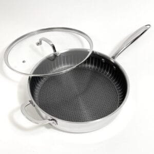 Lexi Home 4.2-Quart Diamond Tri-Ply Non-Stick Cooking Pan Stainless Steel Cookware - Image 5