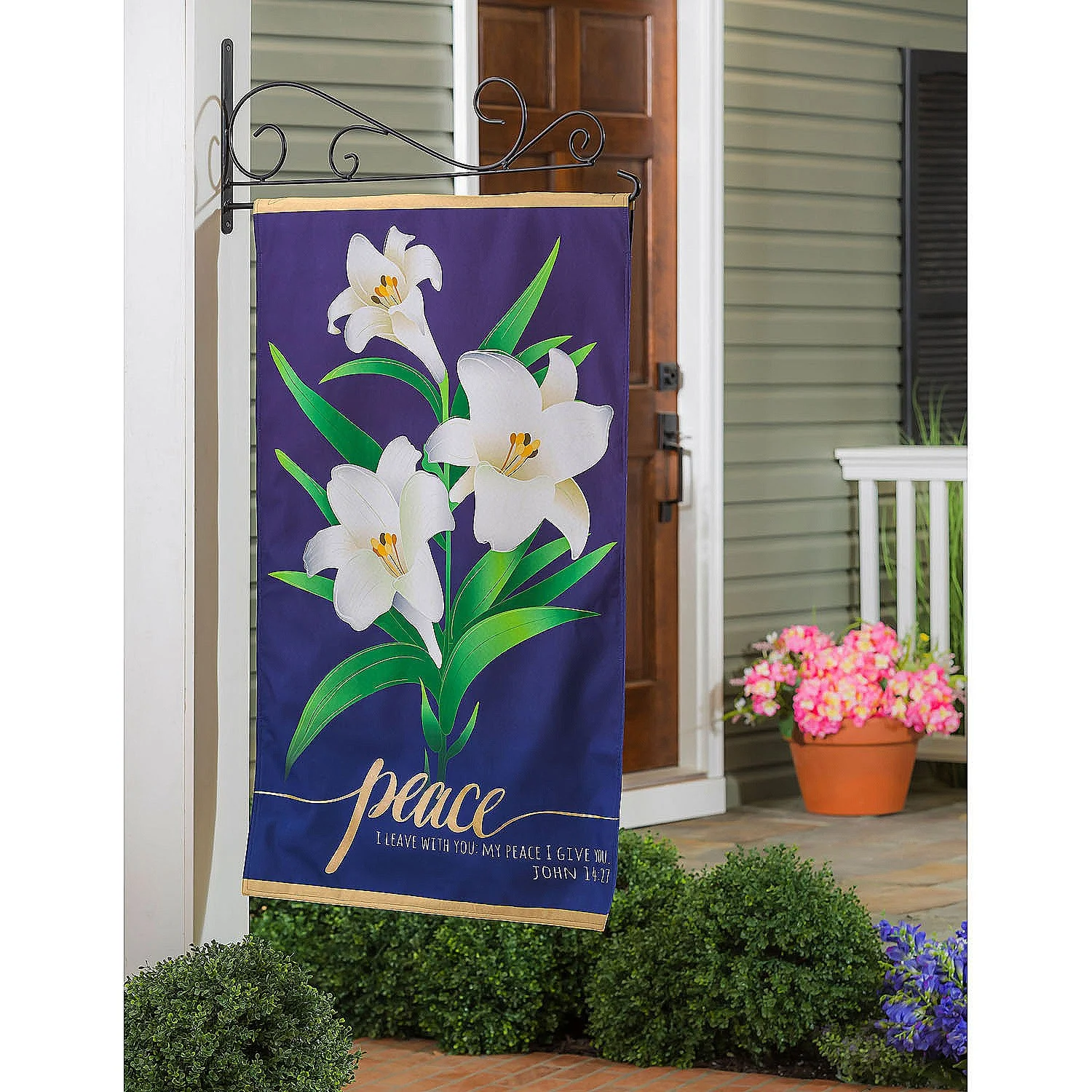 Evergreen Flag, Easter Lilies House Linen Flag, 44'' x 28'' inches - Peace - Image 4
