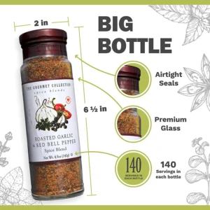 The Gourmet Collection Roasted Garlic & Red Bell Pepper, Spice Blend 4.9oz. - Image 6