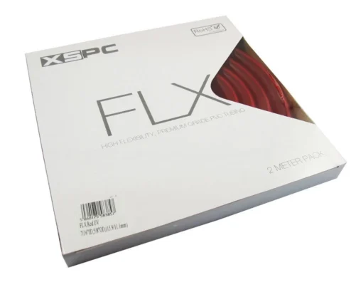 XSPC FLX Tubing 1/2" ID, 3/4" OD, 2 Meters 6 FT Length, Red UV Glow