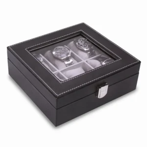 Goldia Black Six Watch Valet Faux Leather Watch Case GM14988 - Image 2