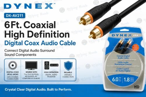 New Dynex DX-AV211 6Ft. Coaxial High Definition Digital Coax Audio Cable