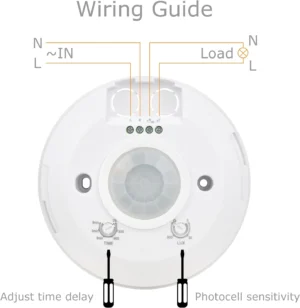YCA1050 PIR Motion Sensor Light Switch, 85-265V AC 2000W, Ceiling Mount Motion Sensor - Image 4