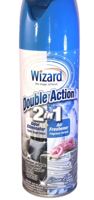 3 Wizard Double Action 2 in 1 Odor Eliminator and Air Freshener - Clean Linen - Image 2