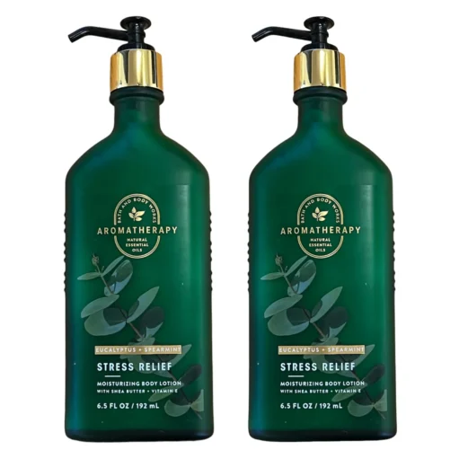 2 Bath & Body Works Aromatherapy Eucalyptus Spearmint Stress Relief Body Lotion, 6.5 fl oz