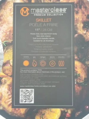 MasterClass 11in Non-Stick Aluminium Heavy Duty Skillet Frying Pan - Image 3
