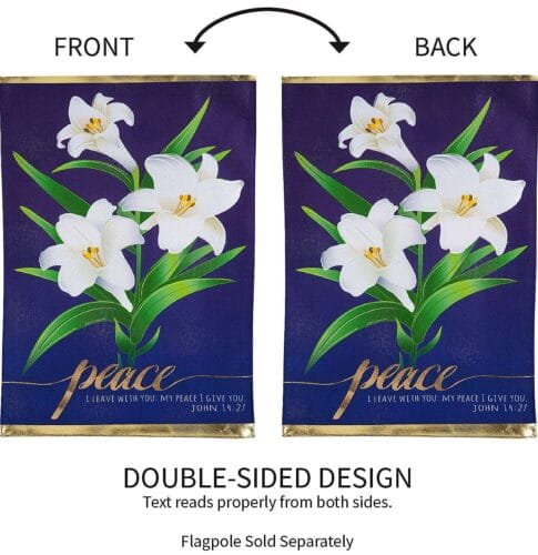 Evergreen Flag, Easter Lilies House Linen Flag, 44'' x 28'' inches - Peace - Image 2