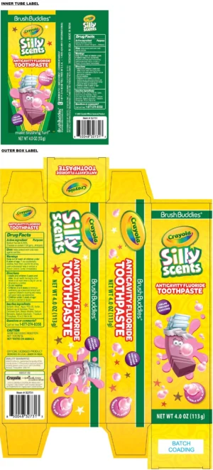 Crayola Kids Silly Scents Anticavity Toothpaste Strawberry Bubble Gum Watermelon 3 pk - Image 2