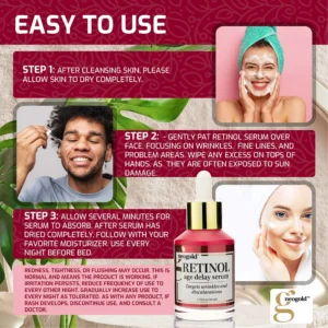 Neogold Retinol Age Delay Serum for Wrinkles and Discoloration 2 fl oz (59mL) - Image 5