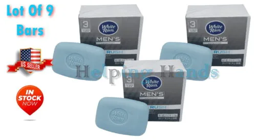 9 Bars White Rain Men's Collection Solar Rush Bar Soap Invigorating Moisturizing