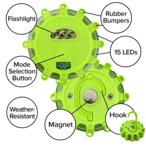 Lizard Flare 360° Roadside Emergency LED Flare, 15 LED Lights - 9 Safety Modes - Image 6