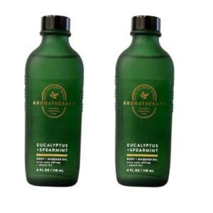 2 Bath & Body Works Aromatherapy Eucalyptus + Spearmint Body & Massage Oil 4 oz