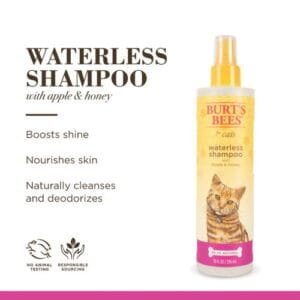 Burt's Bees Natural Cat Care Waterless Dry Shampoo with Shea Butter & Honey for Cats 10oz