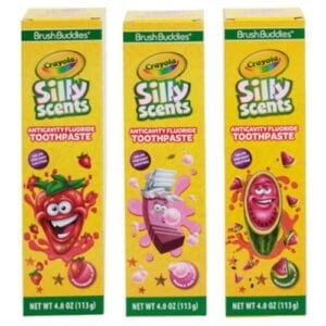 Crayola Kids Silly Scents Anticavity Toothpaste Strawberry Bubble Gum Watermelon 3 pk