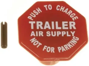 World American WA290655 - Air Brake Valve Control Knob - Red, Push/Pull, 3/8" Shaft, with Pin