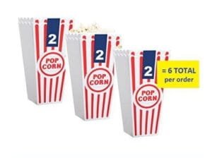 Individual Popcorn Tubs for Movie Nights, Set of 6
