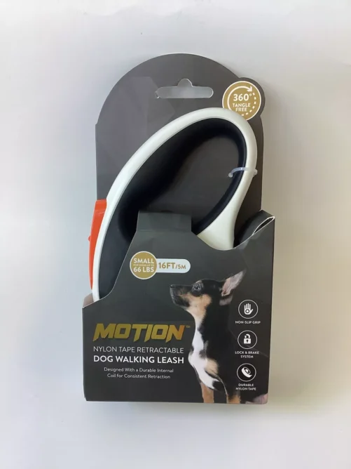 Motion Nylon Retractable Dog Walking Leash 16FT -Small Dogs Up To 66Lbs
